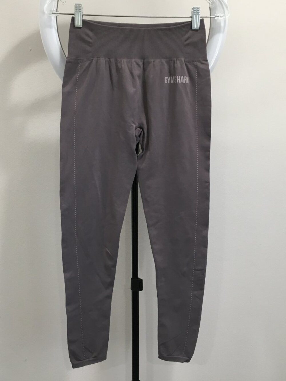 GYMSHARK Gray/Purple'ish Pull On Stretch Activewear Leggings